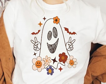 Ghost Halloween SVG, Funny Halloween Ghost Sublimation,Smile Face Pumpkin Png,Retro Halloween Shirt png Design,Retro Halloween,Boo Halloween