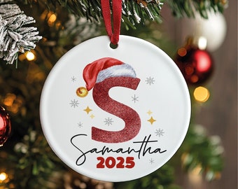 Christmas Ornaments Letter Name 2025 SVG, 2025 Christmas Family Ornament Png,Personalized Christmas Ornaments Png 2025,Monogram Ornament Svg