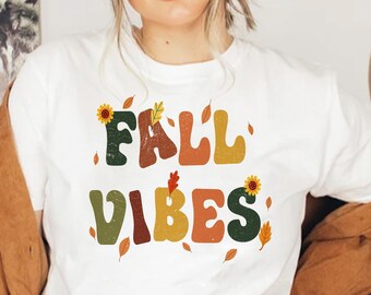 Retro Fall Vibes PNG, Fall Png, Fall & Flowers Sublimation, Thanksgiving Png, Autumn Vibes, Fall Shirt Design, Fall Season Designs