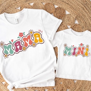 Floral Mama Mini PNG, Mama Mini Flowers Png, Retro Mini Svg, Mini T-shirt Design, Retro Colorful Mini Shirt Design, Groovy Sublimation