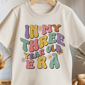 3e anniversaire bambin SVG, à l'époque de mes trois ans anniversaire chemise enfant Png, anniversaire Svg, anniversaire groovy chemise sublimation dessins Png, Svg