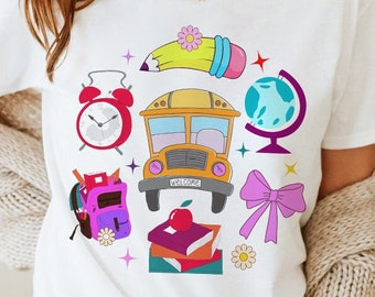 Back to School Doodles PNG, Globe Svg, Books Png, Pencil Png Designs, School Bus Png, First Day School Png Sublimation