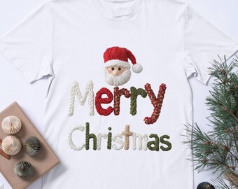 Leopard Santa Christmas PNG, Faux Yarn Crochet PNG, Realistic Yarn Santa, Holiday Sublimation Design