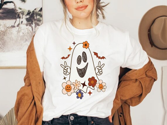 Ghost Halloween SVG, Funny Halloween Ghost Sublimation,Smile Face Pumpkin Png,Retro Halloween Shirt png Design,Retro Halloween,Boo Halloween