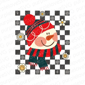 retro christmas png, christmas snowman winter Sublimation Design
