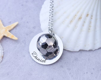 Collana da calcio personalizzata, collana con ciondolo da calcio, regalo per padre/figlio, souvenir di calcio