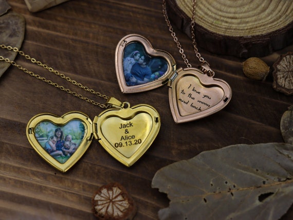 Collier Chaîne Avec Pendentif Cœur Gravé "Love" - Doré - Longueur 41-45 Cm - Acier - Neuf Avec étiquette