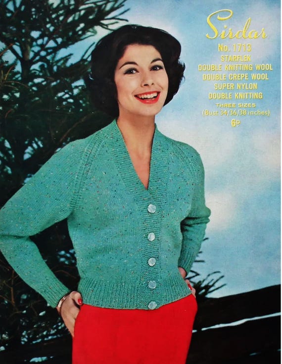 Ladies Smart V-neck Cardigan With Garter Stitch Front Bands and