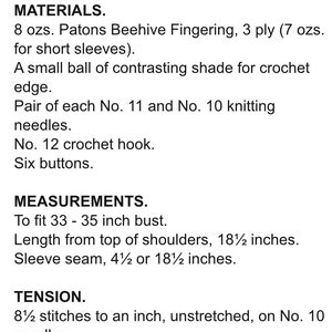 Ladies Smart Ribbed Jumper with Crochet Trim, Vintage Knitting Pattern, PDF, Digital Download - D790 image 4