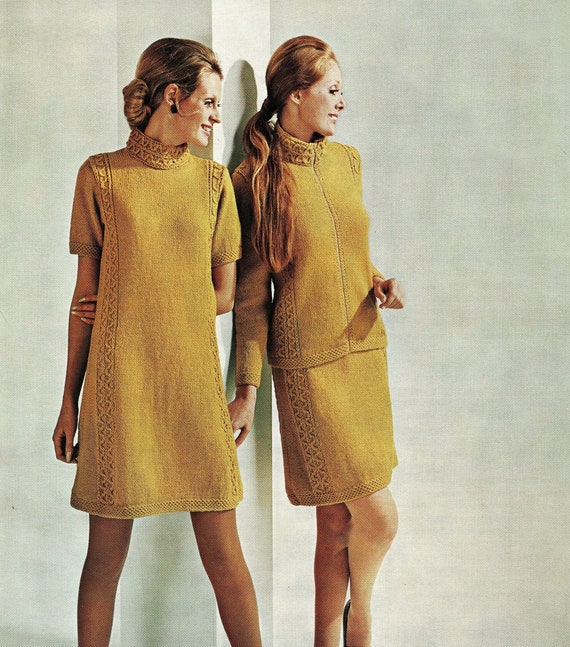 Ladies Aran Zip up Jacket and Skirt With Matching Mini Dress, Vintage  Knitting Pattern, PDF, Digital Download - A964 - Etsy