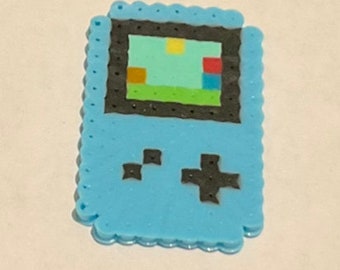 Blue game boy playing super Mario bros fuse Beads/Pereler bead