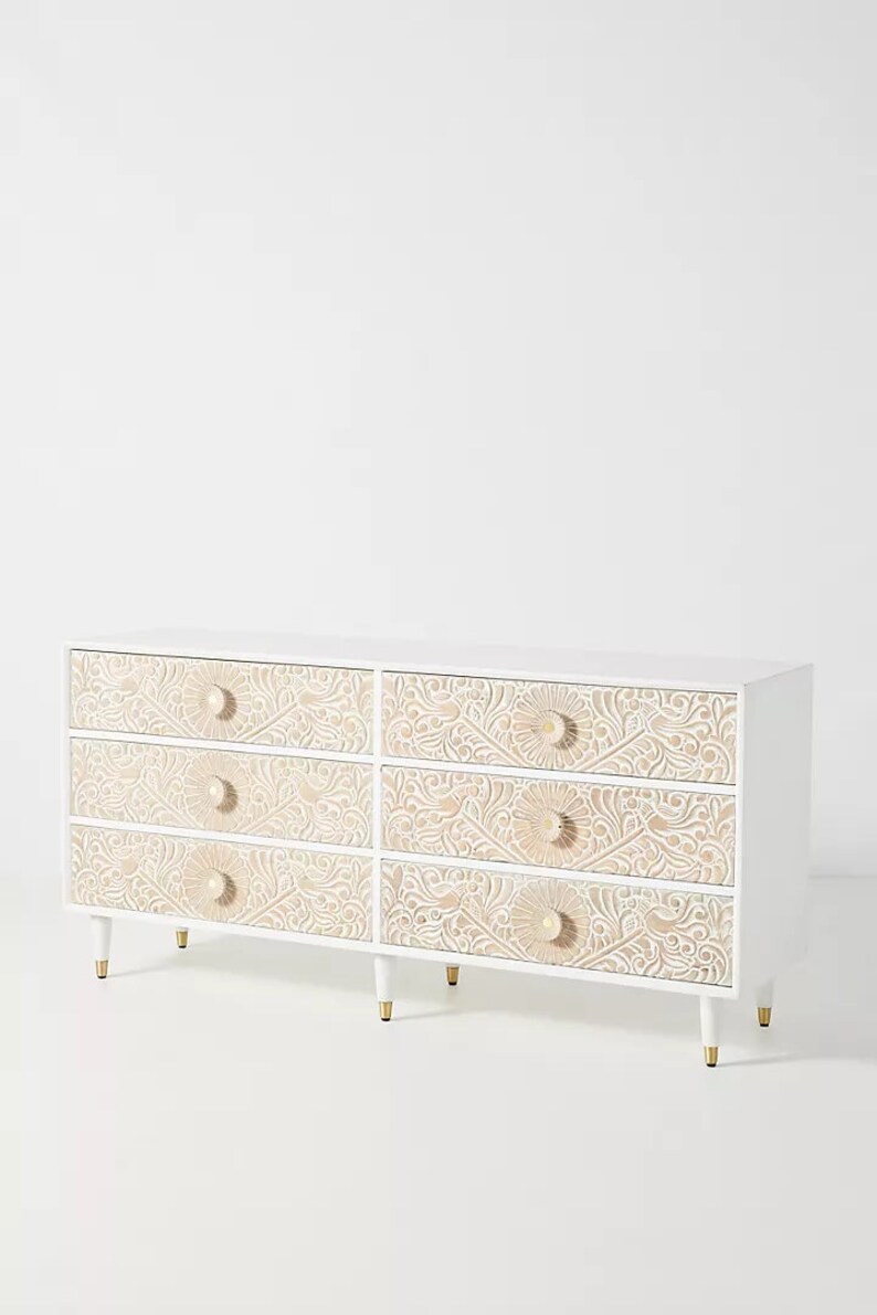 Handcarved Gulliver Sixdrawer Dresser Tropical Hardwood Etsy