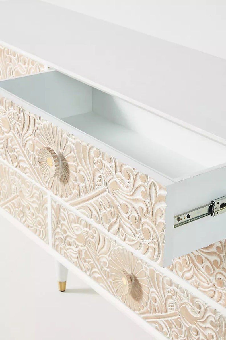 Handcarved Gulliver Sixdrawer Dresser Tropical Hardwood Etsy