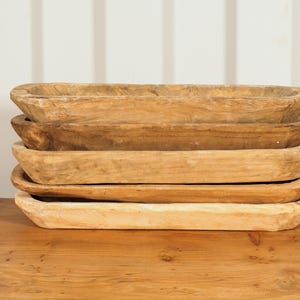 Hand Made Vintage Style Wooden Baguette Board / Dough Bowl / Natural Rustic Wood