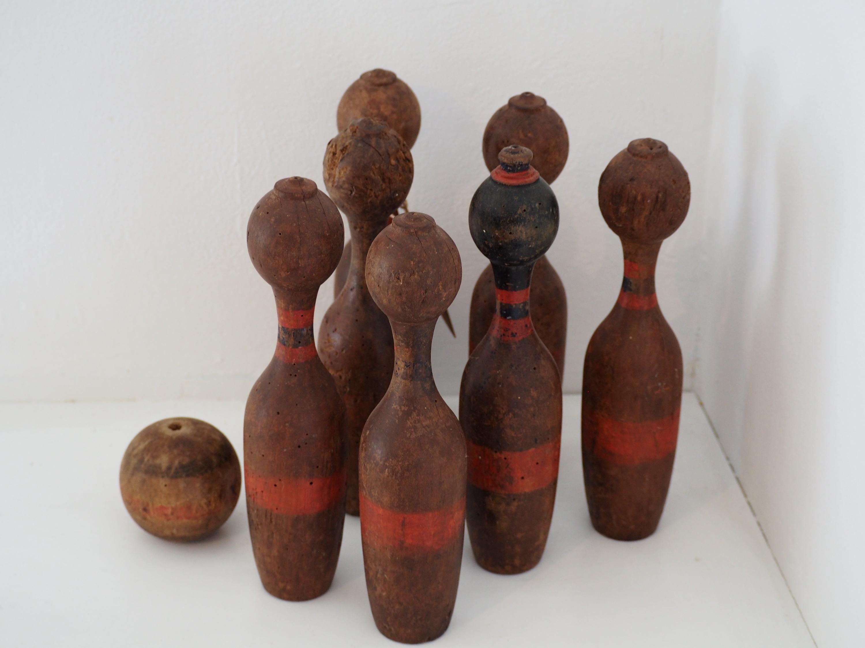 Antique Wooden Bowling Ball - Etsy