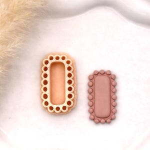 Boho rectangle with circle imprints Polymer Clay Cutter Set | Earring Jewelry Making Tool