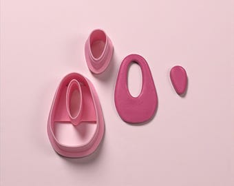 Polymer Clay Earring Cutters | Organic Teardrop Shape, 3D Printed
