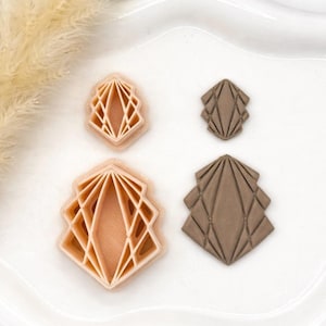 Art deco diamond imprinted Polymer Clay Cutter Set | Earring Jewelry Making Tool
