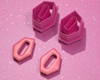 Geometric cutout diamond Polymer Clay Earring Cutter, Jewelry Making (set of 2)