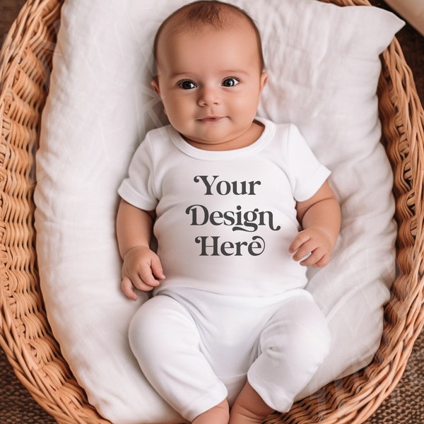 Baby infant onesie model mockup white mockups trendy boho, laughing giraffe, sublimation, dtg, cotton mockup unisex sand, white black grey