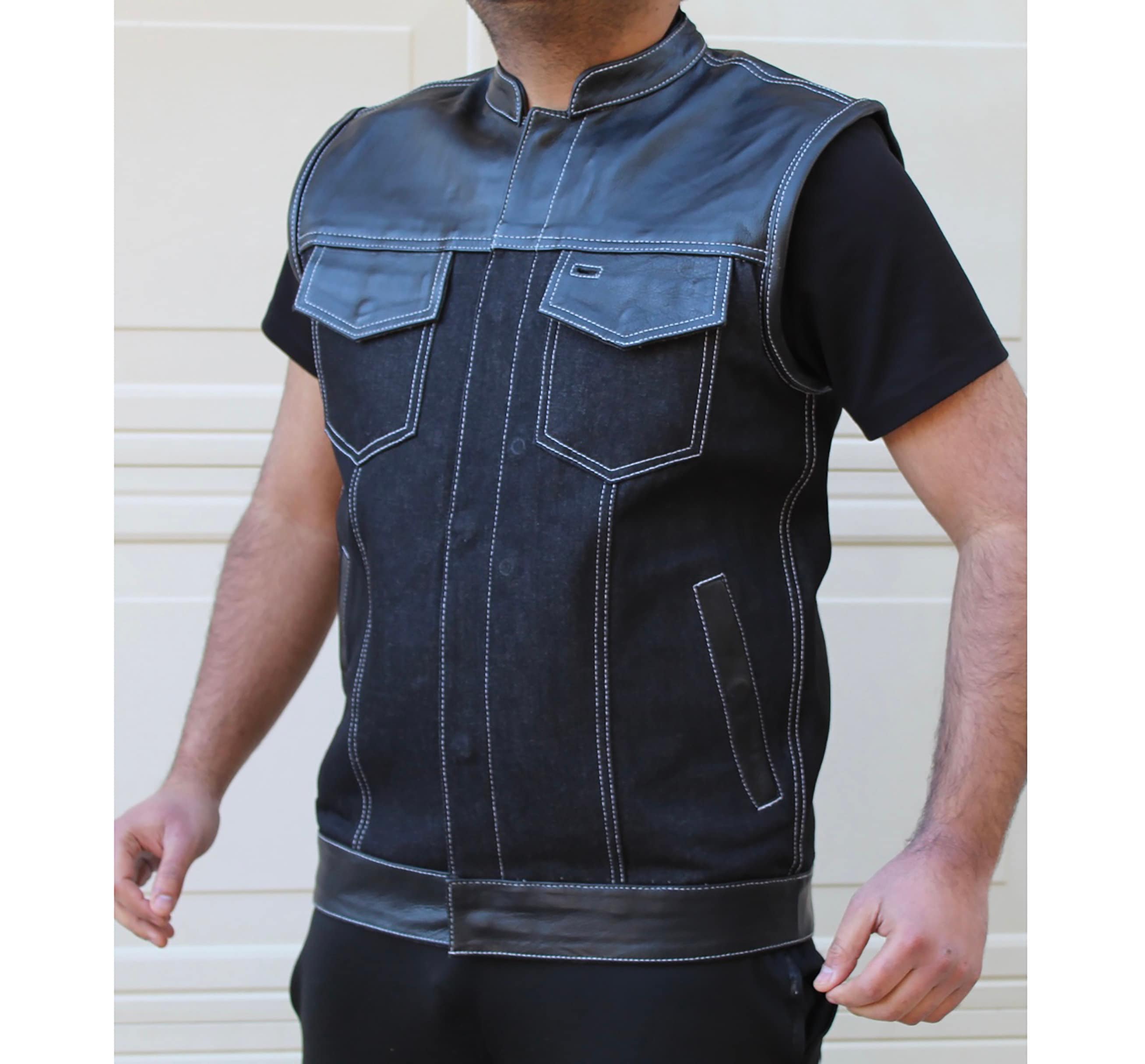 HANDMADE SUPER THROTTLE Men's Club Style Leather & Denim - Etsy