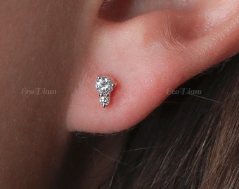 1.00 Ct Lab Grown Round Cut Diamond Stud Earrings, 14k Rose Gold Diamond Stud Earrings, Classic Lab Grown Diamond Earrings, Lab Grown Gift