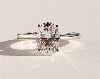 IGI Certified Oval Lab Grown Diamond Engagement Ring, 1CT Solitaire Wedding Ring, CVD Diamond Oval Ring, Oval Cut Diamond Jewelry