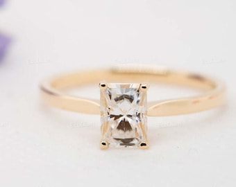Radiant Cut Lab Grown Diamond Engagement Ring, 1.00 Ct Solitaire Wedding Ring, for Women IGI Certified, Radiant Anniversary Proposal Jewelry