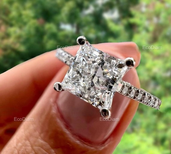 Princess Cut Lab Grown Diamond Engagement Ring, Ct Princess