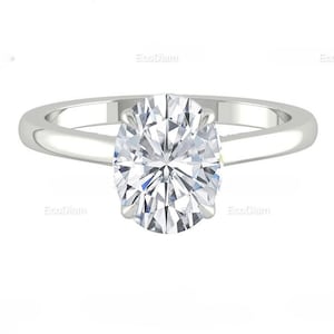 Oval Diamant im Labor gewachsen, Verlobungsring 1ct, Diamantring 1ct, einzigartiger Brilliant Jubiläumsring im Ovalschliff, 1ct ovaler Diamant Solitärring