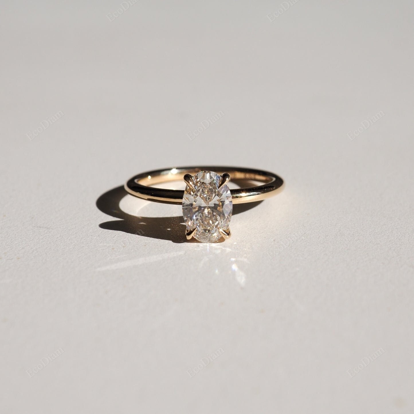 Oval Brilliant Cut Lab Grown Diamond Ring, 1 CT Solitaire Engagement Ring, VVS Lab Grown/ CVD/ Hpht Diamond Wedding Ring, Birthday Gift