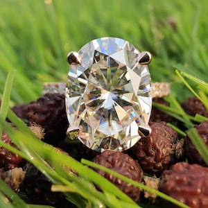 Oval Lab Grown Diamond Ring, 4CT Diamond Ring, Oval Lab Grown Diamond Ring, 4 CT Oval Lab Grown Diamond Ring With Hidden Halo, Oval Ring