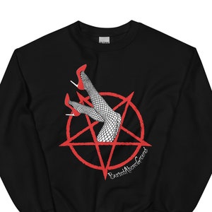Satanic Sweatshirt, Pentagram Sweatshirt, Horror Sweatshirt, Gothic Sweatshirt, Spooky Sweatshirt,  Pastel Goth, Vampire Sweatshirt