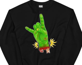 Hand Drawn Frankenstein Hand Sweatshirt, Horror Film Gift