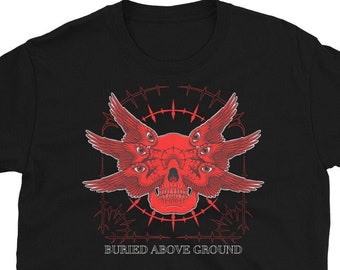 Gothic Skull Graphic T-Shirt, Dark Art, Satanic Design