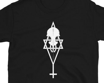 Satanic Skull Symbol Shirt, Gothic Occult Clothing