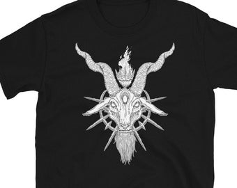 Baphomet T-Shirt, Satanic Goat Skull, Dark Art Clothing