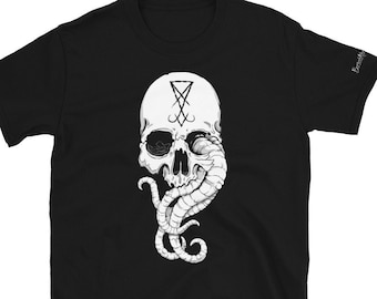 Satanic Skull Unisex T-Shirt, Dark Art, Gothic Clothing