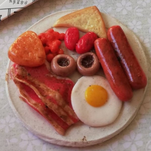 Miniature full English breakfast plate