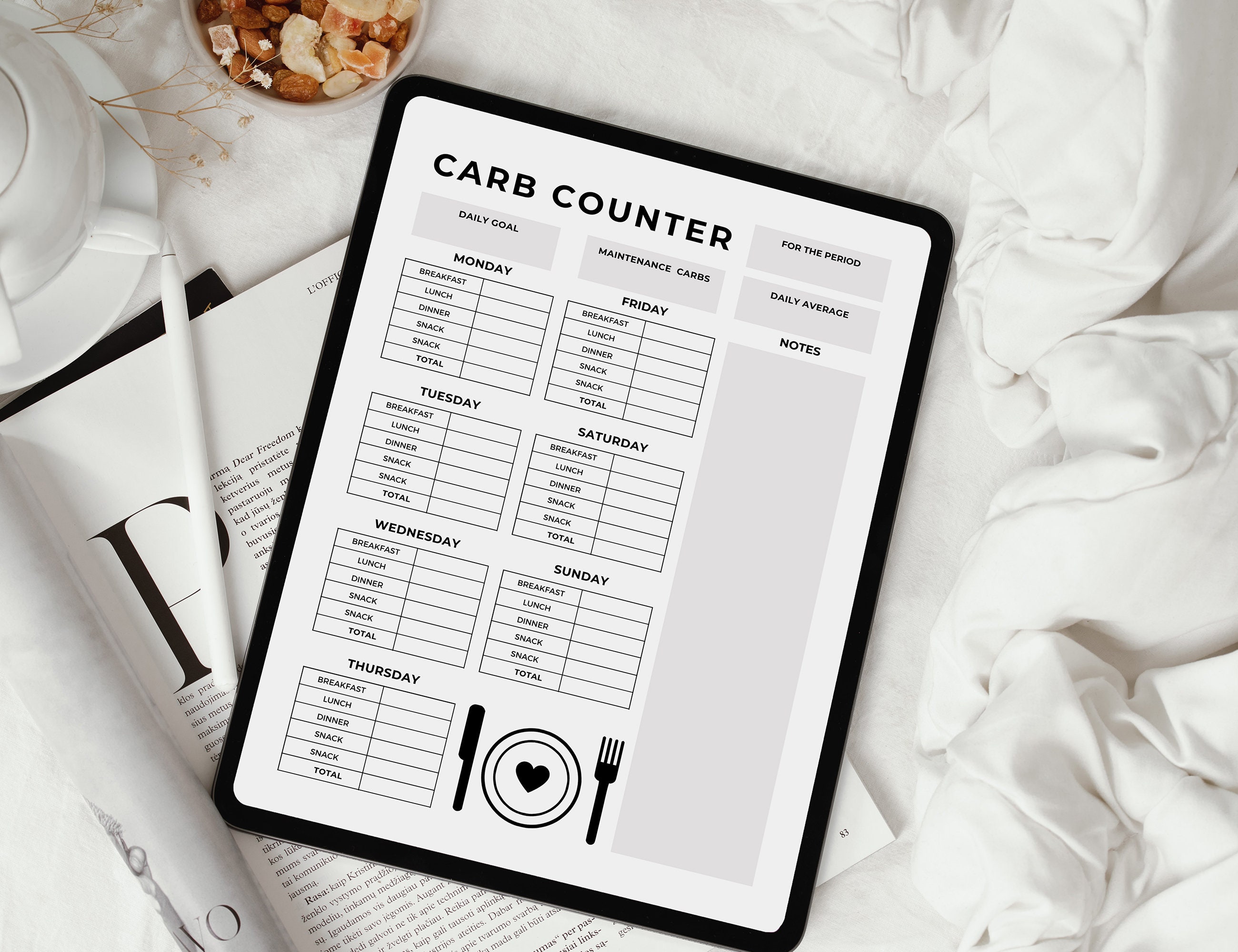 Carb Counter Carb Counting Carb Tracker Keto Diet Tracker Diet Log US
