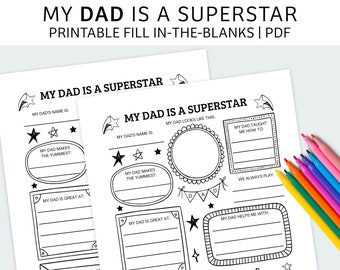 Father's Day Gift From Kids | All About My Dad Printable | For Dad Gift | Activity Sheet For Kids | PDF Download