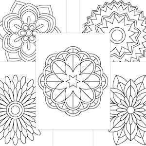 Easy Mandala Coloring Pages for Kids Mandalas Art for Beginners Flower Mandalas Printable Coloring Pages PDF Download image 3