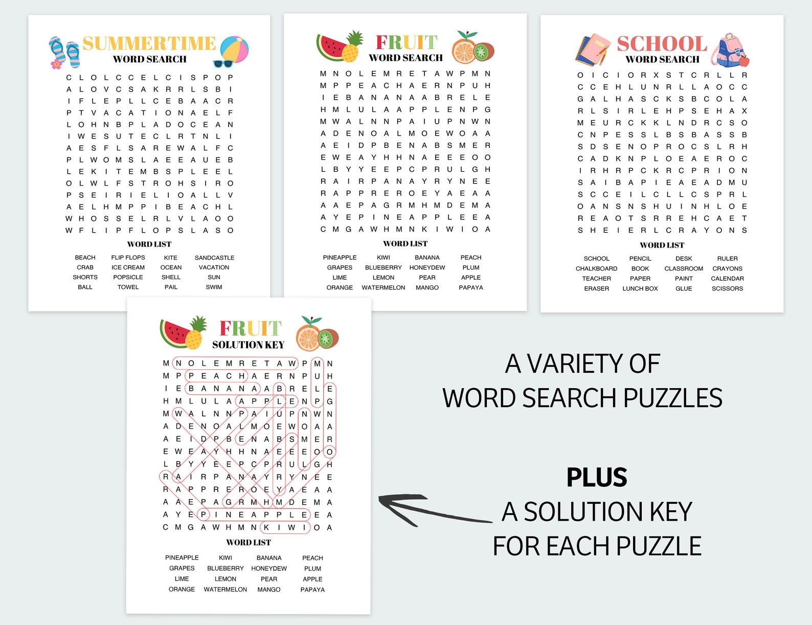 Printable Word Search | Kids Puzzles | Kids Activities | Word Search ...