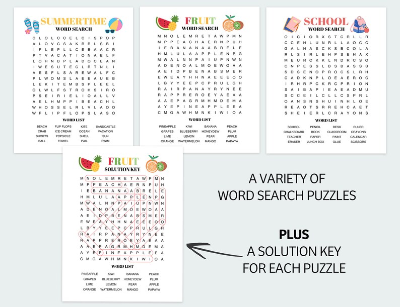 Printable Word Search | Kids Puzzles | Kids Activities | Word Search ...