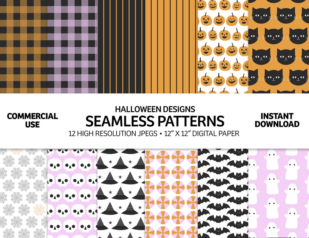 Halloween Digital Paper | Digital Scrapbook Paper | Digital Paper Pack ...