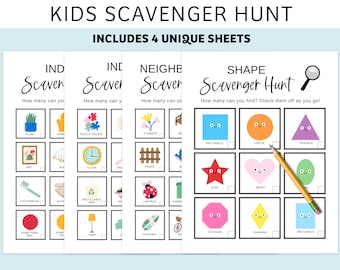 Printable Scavenger Hunt | Scavenger Hunt for Kids | Kids Activity Pack  | Activities for Kids | US Letter PDF Download