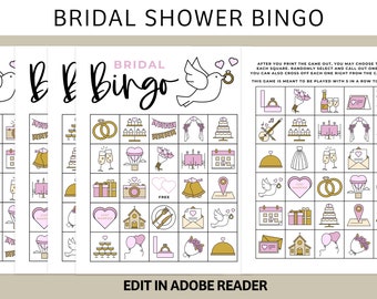 Brautparty Bingo | Brautparty Spiel | Brautparty Bingo Printable | Bingo Spiel | US Letter PDF Download