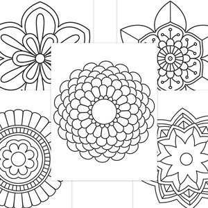 Easy Mandala Coloring Pages for Kids Mandalas Art for Beginners Flower Mandalas Printable Coloring Pages PDF Download image 6