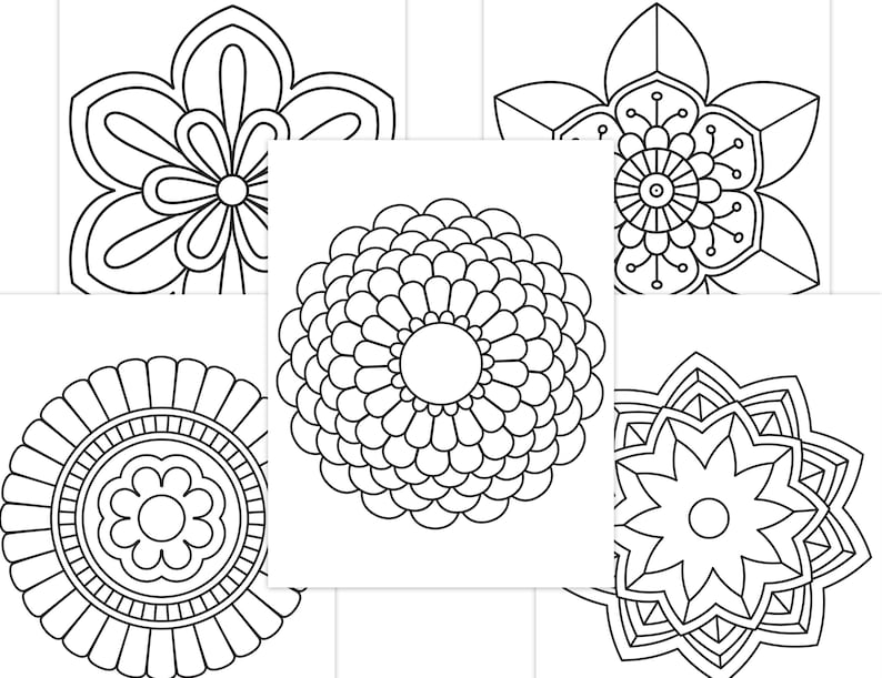 Easy Mandala Coloring Pages for Kids Mandalas Art for Beginners Flower Mandalas Printable Coloring Pages PDF Download image 6