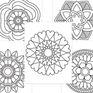 Easy Mandala Coloring Pages for Kids Mandalas Art for Beginners Flower Mandalas Printable Coloring Pages PDF Download image 2